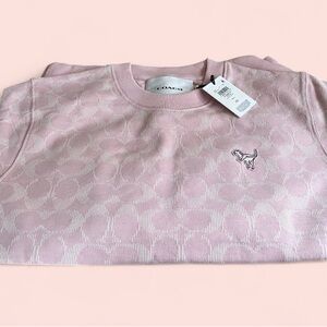Coach Light Pink Logo Sweater
